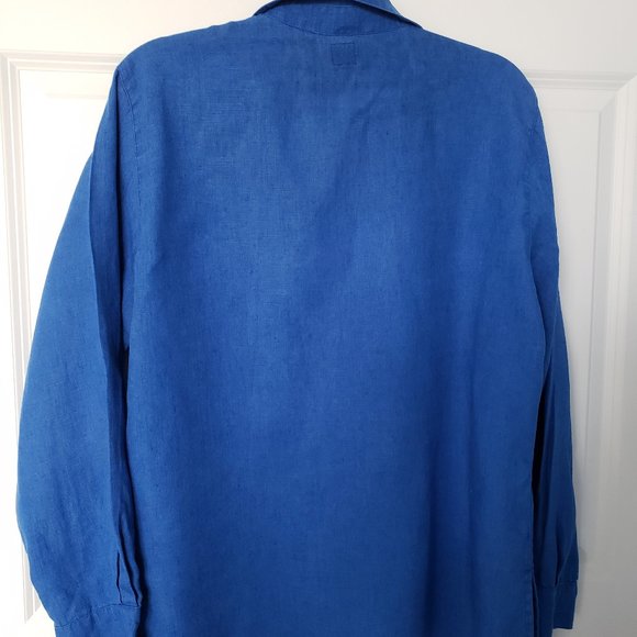 Lino By Chico's 100% Linen Button Up Shirt Blouse - Picture 2 of 7